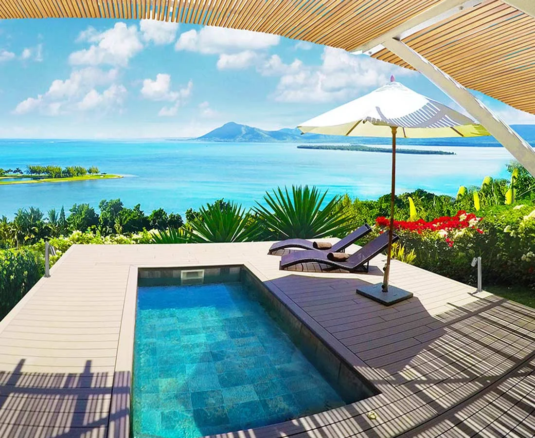 Dinarobin-Alternative: Private Villen in Le Morne mit 180° Lagunenblick